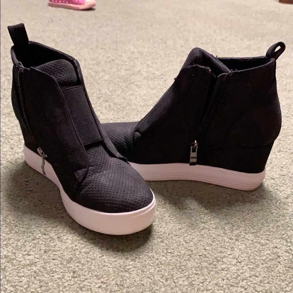 Black Sneaker Wedges
